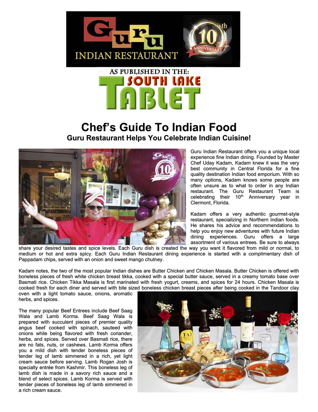 Guru Restaurant South Lake Article